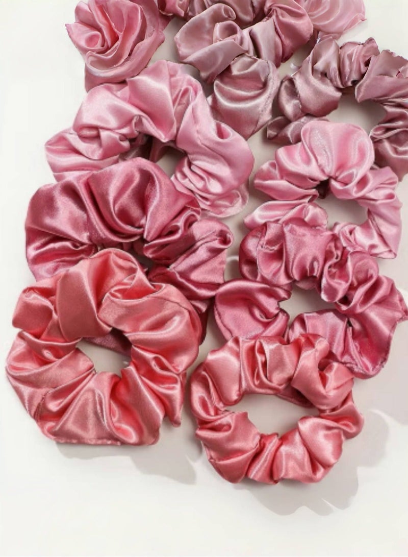 Joudi 12Pcs Scrunchies for Hair Sleep, Premium Satin Soft Than Silk for Women Curly Hair, Cute Bands Ties for Girls Thin | Thick Hair Styling - Image 2